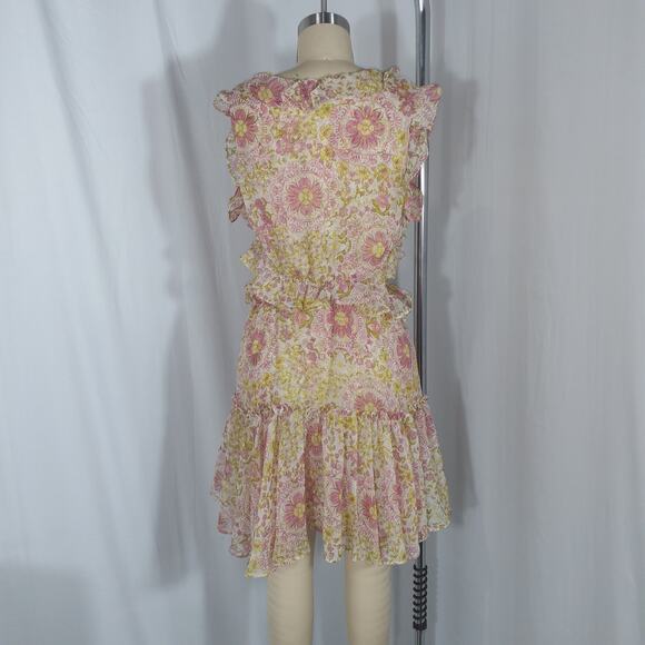 Misa Los Angeles 'Jolie' Pink Chiffon Dress Size M - Picture 3 of 4